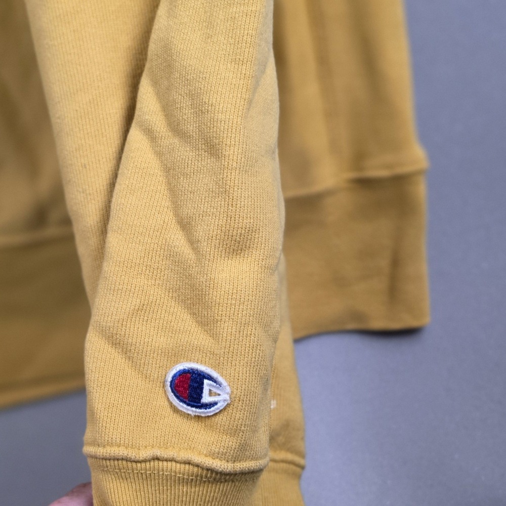 Champion Reverse Weave Lycoming College Sweatshirt Men 2XL Mustard Yellow School - Picture 5 of 10
